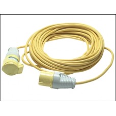 110V 16A Rubber Extension Lead Yellow 1.5mm x 14m